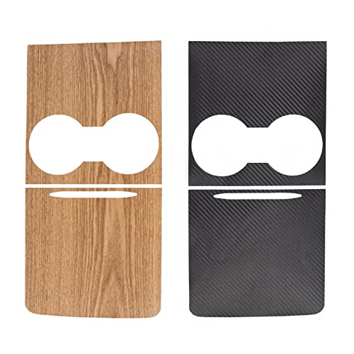 Flampetus 2-Piece Center Console Wrap For Tesla Mode 3 Model Y, Wooden Grain Pattern And Carbon Fiber Pattern Included #TOP4