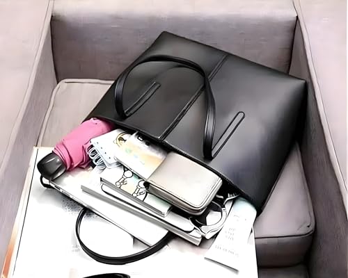 Nexeura black leather tote bag – image 3