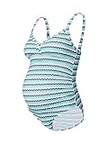ESPRIT Maternity Damen Swimsuit AOP Badeanzug, Light Blue-443, XS/S
