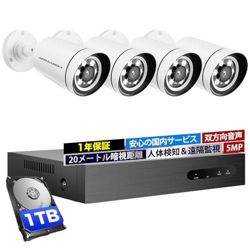 Amazon.co.jp: アキバガジェット 防犯カメラセット 屋外 PoE給電 家庭