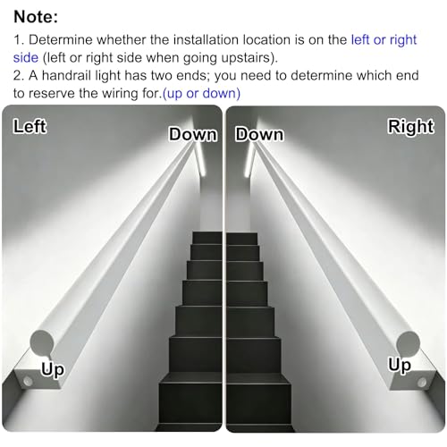 Éclairage LED pour main courante 230cm pour escalier intérieur