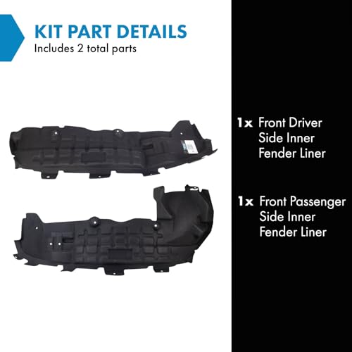 Image of TRQ Front Inner Fender Liner Set Compatible with 2019-2022 Ford Ranger FO1248196 FO1249196