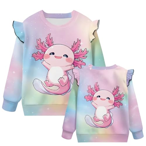 Girls Ruffle Long Sleeve Sweaters 1-8 Relaxed Crewneck Pullover Sweater Cute Girl and Toddlers' Pullover Sweater2