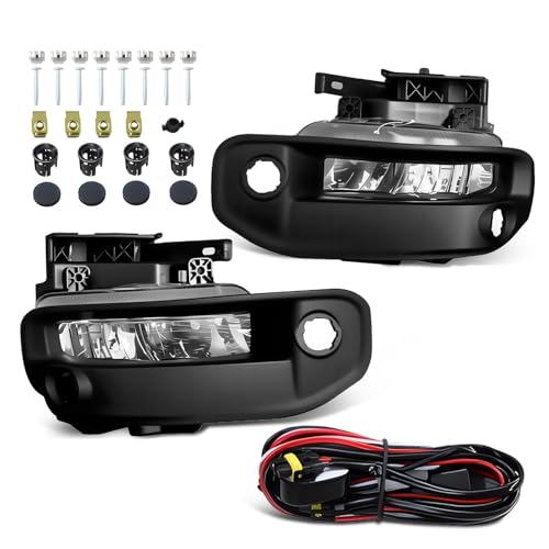 Yunnergo Pair Fog Light Assembly Compatible with 2019-2020 R-AM 1500 Not Halogen Front Left and Right Side Lamp w/Bracket & Wirings Kit CH2592158 CH2593158 Driver and Passenger