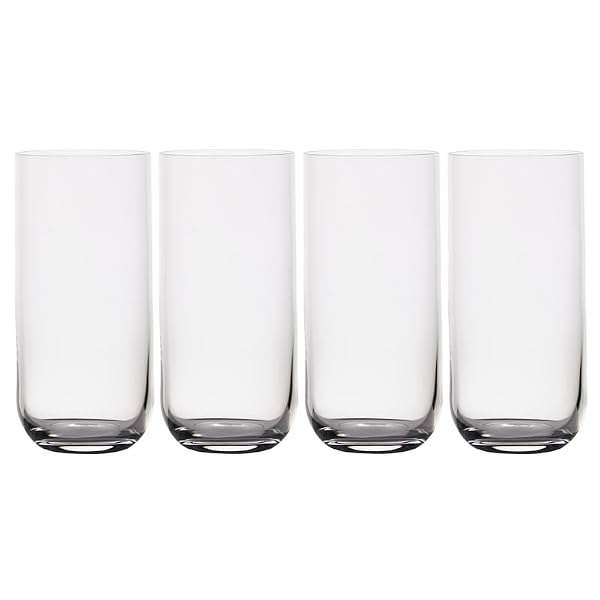 Mikasa Upton Lead-Free Highball Tall Juice Water Beverage Drinking Glasses Cups, Set of 4, 17 Ounce by Mikasa - Used condition - US$21.85