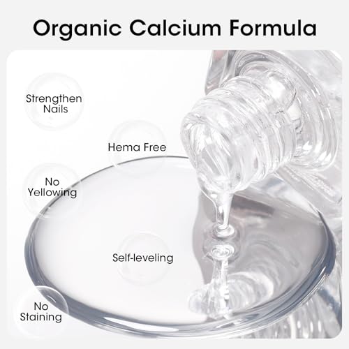 GELLEN Clear Nail Polish Top Coat, Shine Glossy Regular Nail Polish, Calcium Formula Strengthens Nails, Quick Air Dry, No Wipe, Long Lasting, Chip Resistant, Not UV Gel, Hema Free, Non-toxic, 15ml