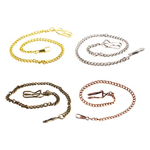 Hemobllo - Hemobllo 4 Pcs Pocket Watch Chain - 15 Inch Pocket Watch Vest Chain Vintage Pocket Watch Chain Vest Chain Metal Alloy Pocket Watch Chain for Men Women
