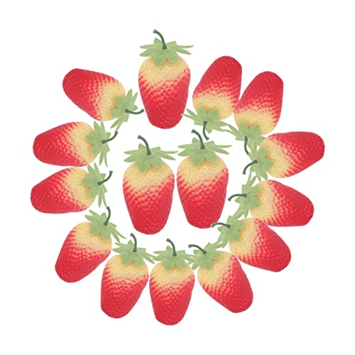 Fzbnsrko Fake Strawberry,20 Pcs Artificial Strawberry Lifelike Fruit Plastic Strawberries Photography Prop Home Kitchen Party Ornament,Large #TOP6
