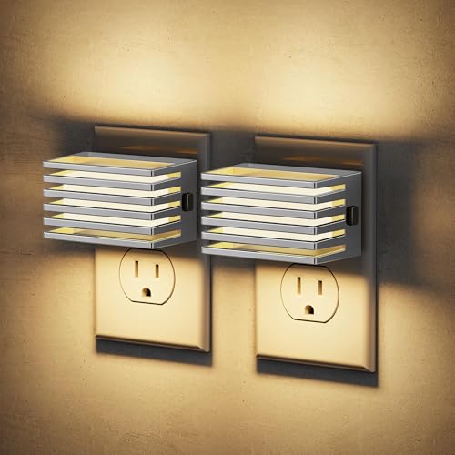 JandCase LED Night Light, Silver Night Lights Plug into Wall Dusk to Dawn
