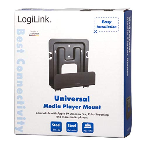 LogiLink BP0049 - Universeller Support für Multimedia-Player, Festplatten, Kabel, Satellitenboxen schwarz; einstellbare Tiefe 25-39 mm – Bild 5