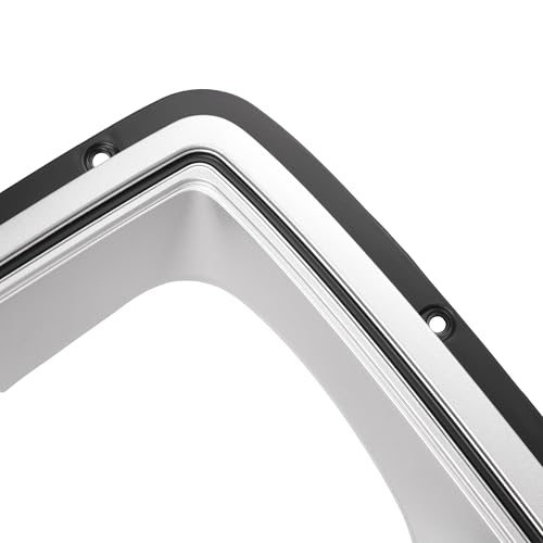 HECASA Left Headlight Bezel w/Turn Signal Light Compatible with 1986-1990 Dodge D100 Ramcharger W100 Replacement for CH2512122 Headlamp Door Bezel Trim Kit Set Yellow Lens Silvery Bezel Driver Side by HECASA - Image 4