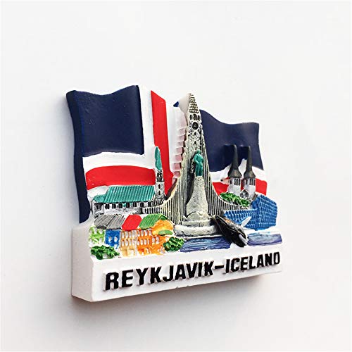 Imán decorativo 3D Reykjavik Islandia souvenir miniatura 3
