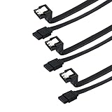 V TELESKY 6Pack Short SATA III Cable 90 Degree Right Angle and Straight， 6Gbps Cable with Locking L