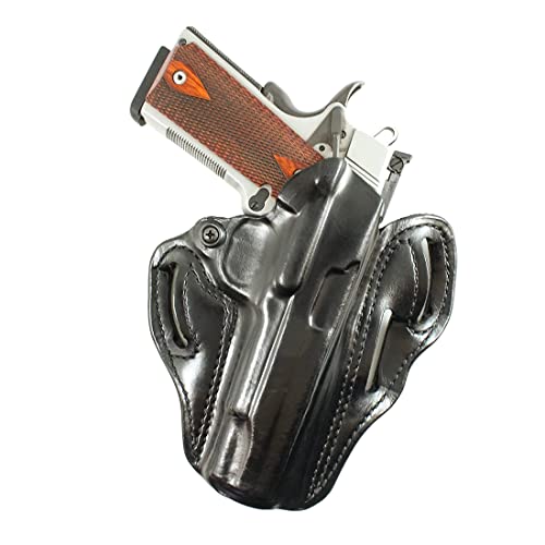 Desantis Speed Scabbard Gun Holster With Tension Screw Device, Fits Colt Gov Model .45, 1911 - Gold Cup And Most Common 1911 Models, Without A Thumb Break, Unisex Holster, Unlined Leather, Black #TOP21