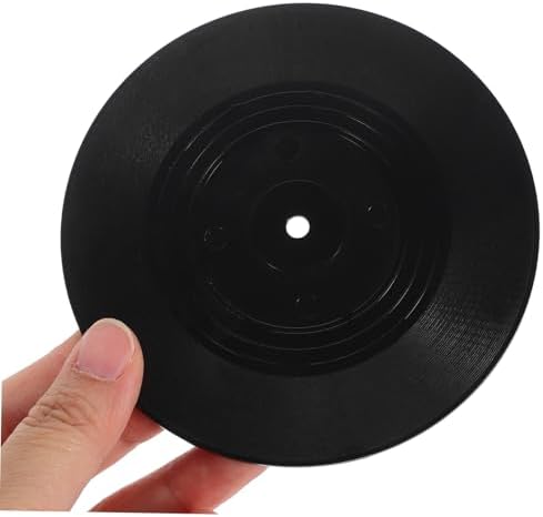 NUOBESTY 6 parça retro vinil plak altlık kaymaz içecek matları pratik hafif CD bardak pedleri ev, bar, restoran için çok yönlü masa dekorasyonu - Görsel 7