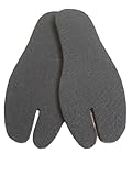 Handmade Felt Insoles with Split-Toe Design – Comfortable Tabi Insoles for Boots, Work Shoes & Traditional Footwear (Black) (29.3cm USmen11)