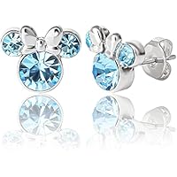 Pendientes Disney Minnie Mouse con Piedra de Nacimiento para