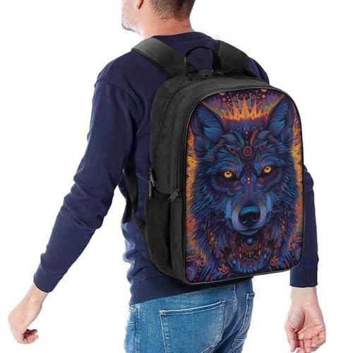 Mochila infantil con correa para el pecho de lobo 3D 5