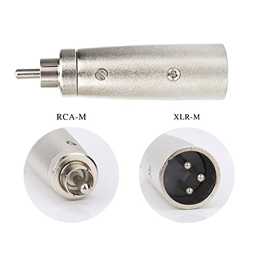Image of MX XLR Male to RCA Female Converter A /V Jack Adaptor Audio Connector RCA to XLR Male Plug Cable Adapter(Pack of 2)