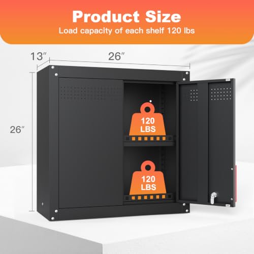 Kelueo-26-Metal-Garage-Wall-Cabinet-with-Lockable-Doors-garage-wall-cabinets-with-adjustable-shelf-and-anti-fall-rails-for-garage-and-workshop-organization