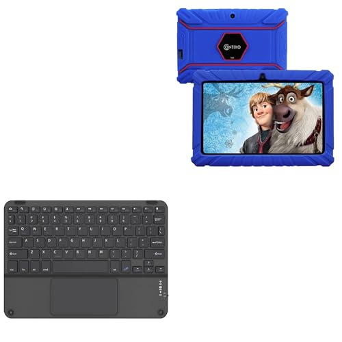 BoxWave Keyboard Compatible with Contixo Kids Learning Tablet V8-2 - SlimKeys Bluetooth Keyboard with Trackpad, Portable Slim TouchPad - Jet Black