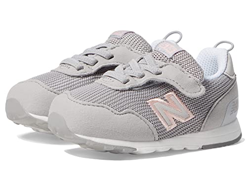 New Balance Kid's 515 V1 New-b Hook and Loop Sneaker, Rain Cloud/Pink Haze, 4 Wide Infant