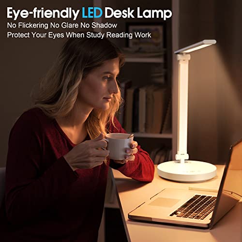 Beyondop Led Desk Lamp, Dimmable Desk Light Touch Control With 5 Lighting & 5 Brightness Level, Eye Caring Reading Lamp, Desk Lamps For Home Office, Foldable Table Lamp For Study Dorm School Gifts #TOP1