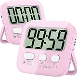 Timers, Classroom Timer for Kids, Kitchen Timer for Cooking, Egg Timer, Magnetic Digital Stopwatch Clock Timer for Teacher, Study, Exercise, Oven, Cook, Baking, Desk - AAA Battery Included - 2 Pack