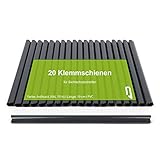 TerraUno - Klemmschienen für Premium Sichtschutzstreifen - 20 Stück Anthrazit I Befestigungsclips I PVC