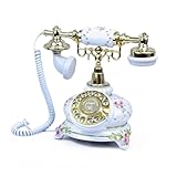 TelPal Rotary Dial Telephone Retro Old Fashioned Landline Phones with Classic Metal Bell,Corded Phone for Home and Decor