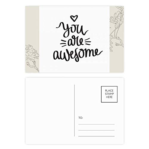 Jeu de cartes postales citation fleur multicolore pour merci