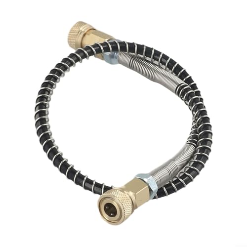 Manguera de alta presión para bomba de aire PCP, 50 cm de longitud con rosca M10 x 1 y resorte envuelto para resistencia a daños (manguera de dos hembras)