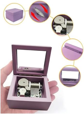 Miniatura 3 de Sinzyo Tonari No Totoro - Caja de música vintage para regalo de cumpleaños, día de San Valentín, Navidad (caja púrpura con espejo)