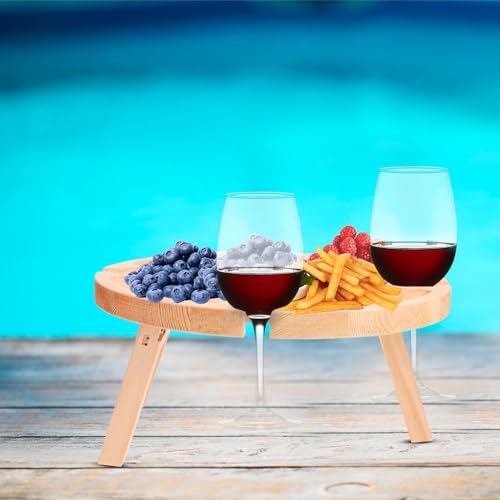 Table d'appoint multifonctionnelle ronde avec support bouteille