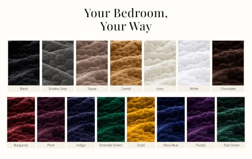 Tribeca Living Lugano Oversized Velvet Quilt Set - All Season, Extra Large, 3 Piece Queen Size Comforter Set with 2 Pillow Shams in Navy Blue Honeycomb Pattern 260GSM by Tribeca Living - Used condition - Image 7