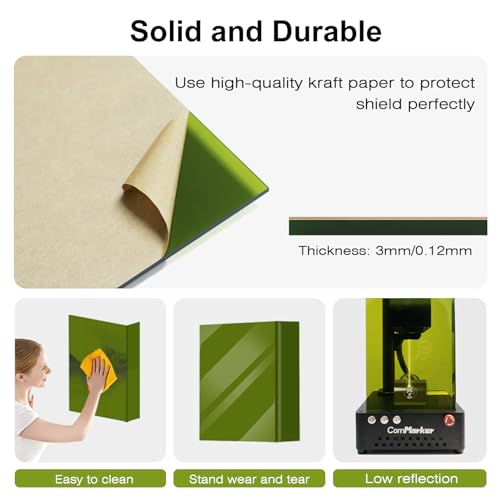 Escudo protector para grabador láser, deflector en forma de L para seguridad ocular, cubierta acrílica portátil para protección de longitud de onda de 1064 nm