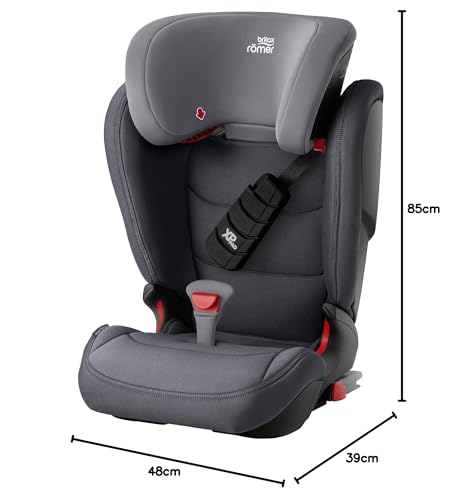BRITAX RÖMER Silla de coche KIDFIX 2 Z-LINE, para niños de 100-150 cm (i-Size) con y sin ISOFIX, 3,5-12 años, Storm Grey