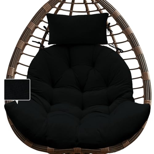 Bextile Hanging Chair Cushion，Thicken Egg Chair Cushion, Hanging Basket seat Cushion, with Headrest (A)