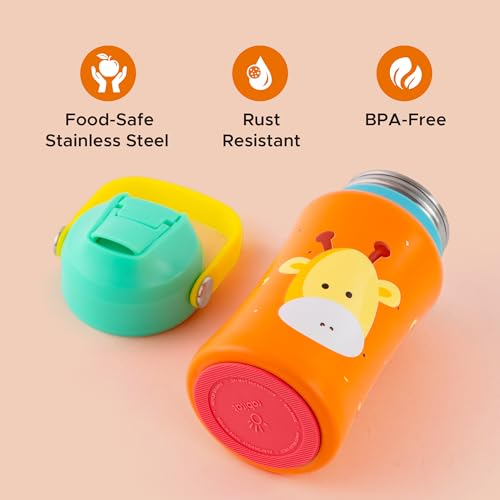 Image of rabitat Playdate Squad Combo Stainless Steel Lunchbox 500 ml and Water Bottle Sipper 350 ml | Gift Box for School Kids | Tiffin Box and Water Bottle for Boys and Girls