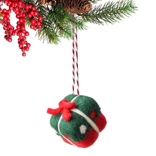 Chrismast Ornaments, Hand-Stitched Christmas Pendant Set, Tree Hanging, Eco-Friendly Wool Blend, Shapes Pack, Holiday Decor, Family, Kids, Window Wall Party,...