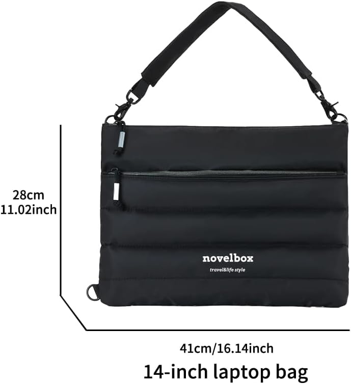 novelbox Laptop Sling Bag, 14 Inch Waterproof Messenger Bag with Anti-Theft Pocket, Lightweight Crossbody Chest Bag for Men & Women, Fit MacBook, Tablet, Travel, College, Business - Image 9