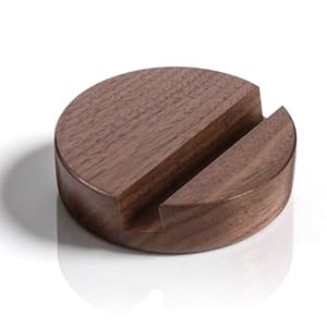Wood Phone Stand, 8 CM Single Slot Round Phone Holder Portable Wooden Mobile Phone Stand for Kitchen Bathroom Office Table Desk Countertop