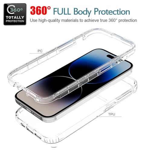 Coque iPhone 15 Plus antichoc transparente avec protection écran verre