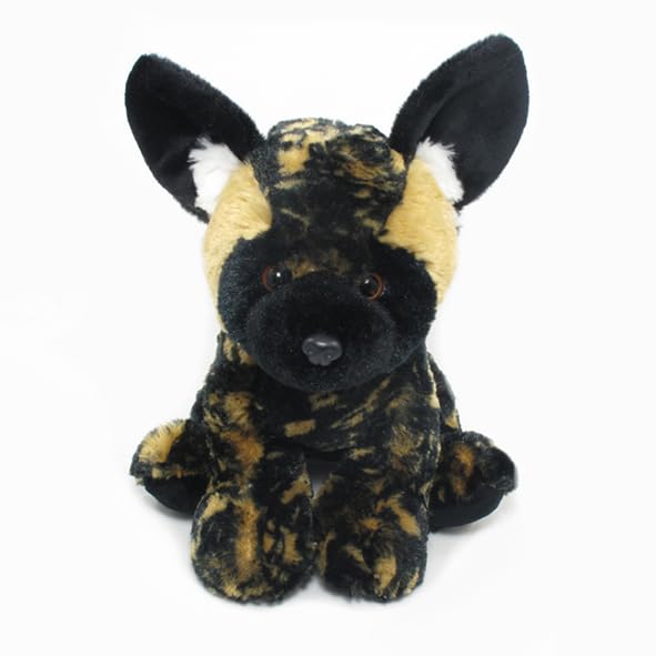 WISHPETS - African Wild Dog Plush Stuffed Animal - 10 Inch Soft Plushie Toy - Cuddly Educational Gift for Kids Toddlers
