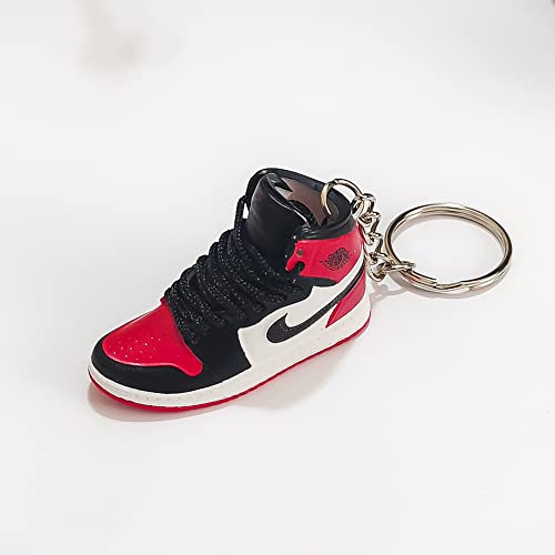 Sneaker Keychain, 3D Mini Basketball Shoe Keychains For Men Women Kids, Fashion Sports Keychains Gift For Sports Fans (Blackred) #TOP2
