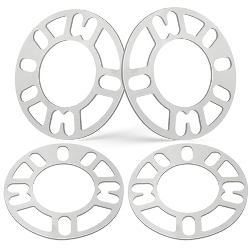 Wdmiya 4PCS Universal Wheel Spacers, 3mm Thick Die Cast Aluminum Spacer for Most 4 Lug & 5 Lug Wheels, PCD 98mm to 120mm, 4x100 4x108 4x110 4x112 4x114.3 5x4.5 5x120 Multiple Bolts Pattern Vehicle