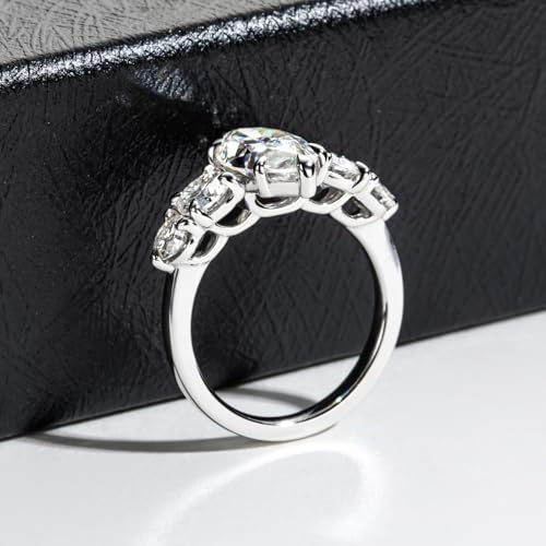 Moissanite Promise Rings 3-5cttw Pear/Emerald/Marquise/Oval Cut D Color VVS1 S925 Sterling Silver Stackable Wedding Engagement Rings for Women with Certificate Elegant Gift Packed4