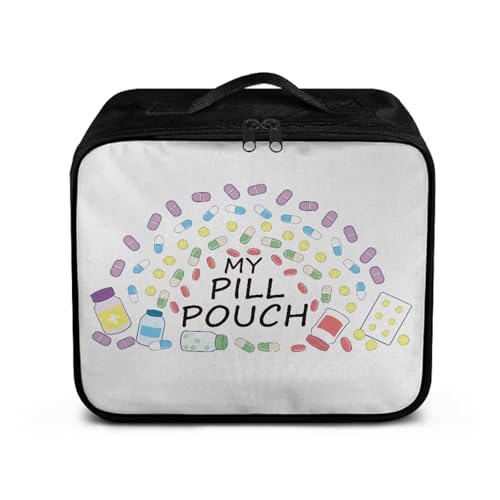 Image of Gomyblomy First Aid Bag Empty for Home My Pill Pouch Print Travel Medicine Bag with Double Zippers Portable Emergency Trauma Bag Medical Supplies Storage Pouch for Hiking Sport
