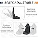 Universal Sim Racing Seat with Adjustable Lock Slide, PVC Bucket Race Seat with 8 Support Feet, Reclinable Sport Car Seats with Reinforced Frame & Soft Foam Cushion (Black)