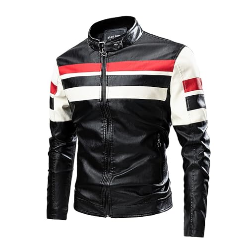 Generisch 2025 Hombres Motocicleta Chaqueta de equitación Motocicleta Chaqueta Hombre Fieltro, Negro , M
